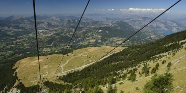 Vue depuis le télésiège de la Brèche (Montclar, 30-40 kms)