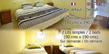 Lit "king size" ou 2 lits simples / King size bed or 2 small ones